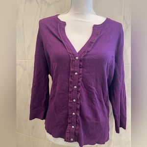 White House Black Market Women’s Purple Cardigan Size XL NWT
